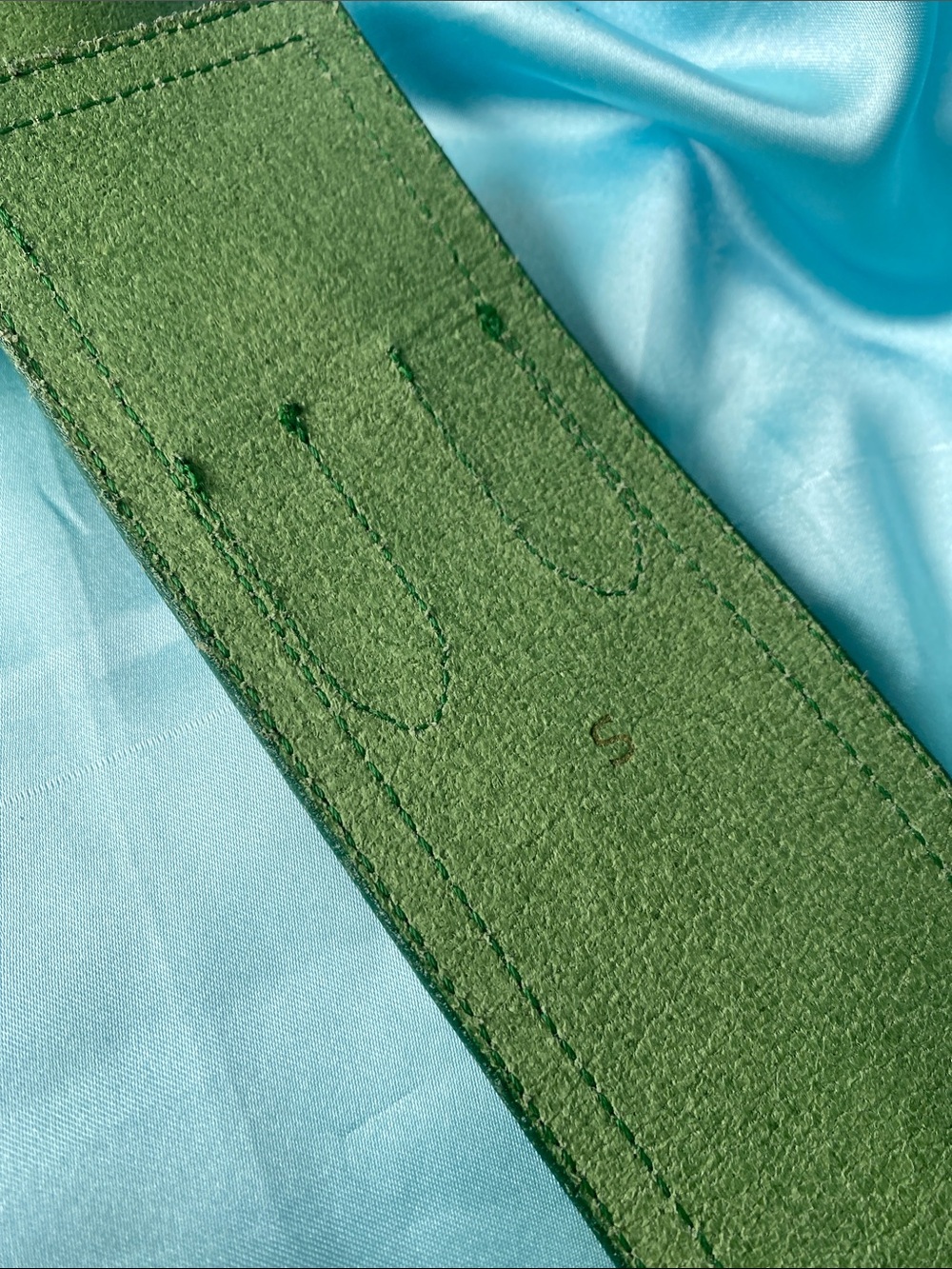 J. Crew Emerald Green Double-Buckle Leather Waist Belt - Picture 3 of 4